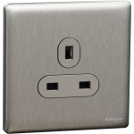 Schneider Electric 施耐德電氣 NUX426_SS UNICA X 13A 250V~ 單位插座 (炫星銀)